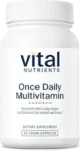 Vital Nutrients Once Daily Multivitamin | Vegan Multi for Women & Men | Allergen-Free | 19 Essential Vitamins + Antioksis for Eye and Heart Health | Gluten, Dairy & Soy-Free | 30 Capsules