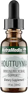 NutraMedix Houttuynia - Γαστρεντερικό, ανοσοποιητικό σύστημα & Μικροβιακή Βάμμα Υποστήριξης - Βοηθά με Digestion, GI Health & Body Detox Cleanse - Φυτικές Υγρές σταγόνες (1 oz / 30 ml)