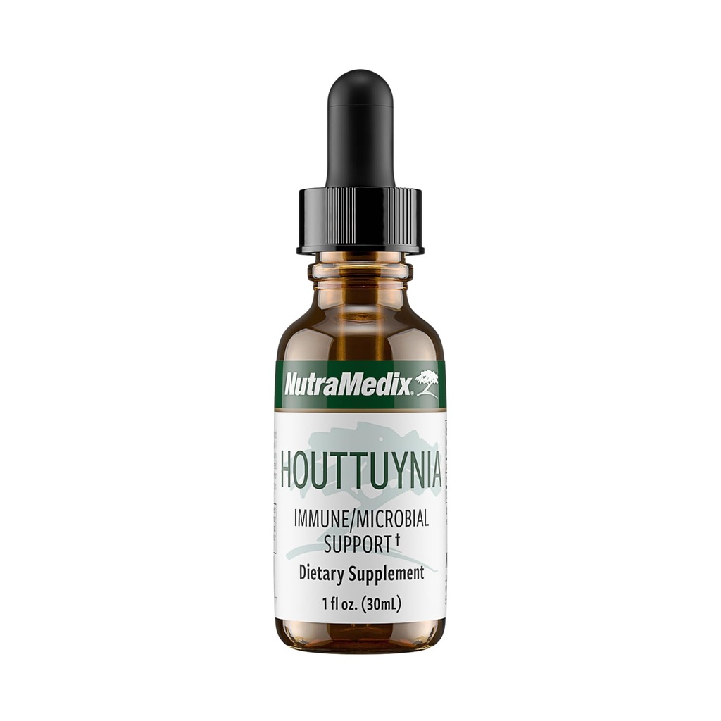 NutraMedix Houttuynia - Γαστρεντερικό, ανοσοποιητικό σύστημα & Μικροβιακή Βάμμα Υποστήριξης - Βοηθά με Digestion, GI Health & Body Detox Cleanse - Φυτικές Υγρές σταγόνες (1 oz / 30 ml)