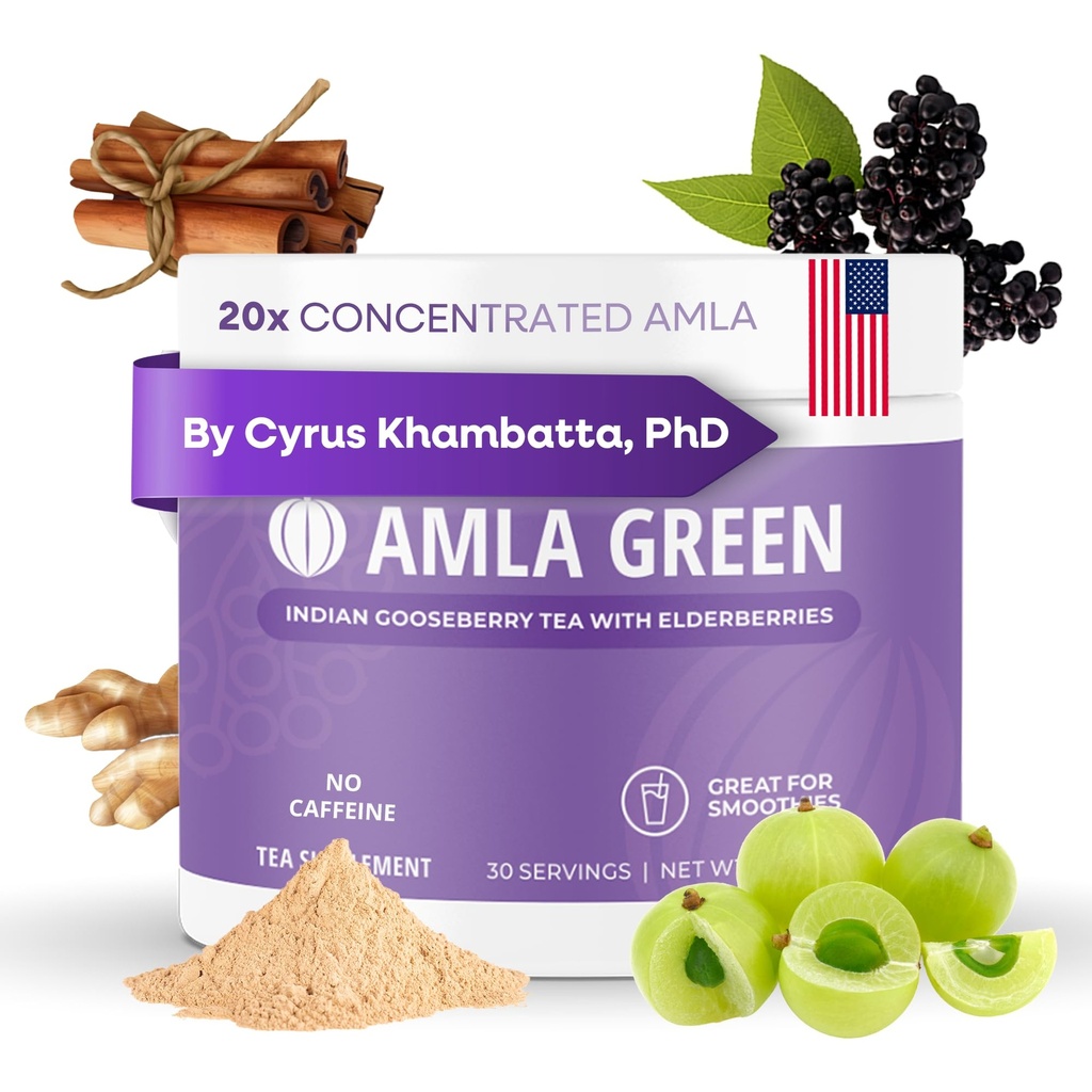 Amla Powder & Immunity Blend Superfood Supplement with Elderberry, 20x Ultra συμπυκνωμένο Amla, ανοσοποιητική υποστήριξη, Φτιαγμένο με Ginger, Κανέλα, μέντα, ινδικά φραγκοστάφυλα, ασυλία, 30 υπηρεσίες