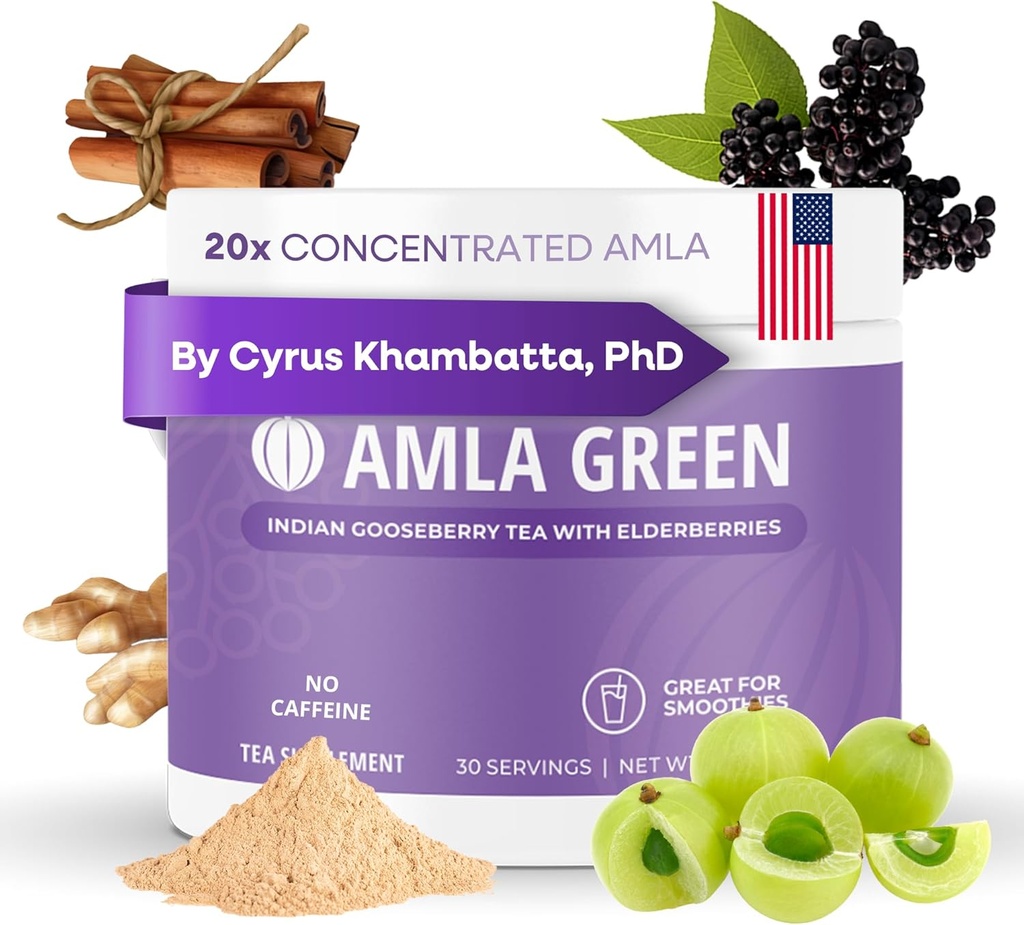 Amla Toz & Immunity Blend Superfood Supplement with Elderberry, 20x Ultra Tempd Amla, Immune Support, Made with Ginger, Cinnamon, Peppermint, Indian Gooseberries, Immunity, 30 Hizmet