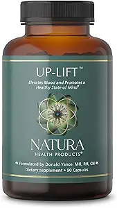 Natura Health Products Up-Lift Supplement - Encourages Olumlu Mood ve Zihinsel Bakış- Ashwagandha, St. John's Wart, Vitamins B6 & B12, L-tryptophan, Folate, L-tyrosine (90 Capsules)