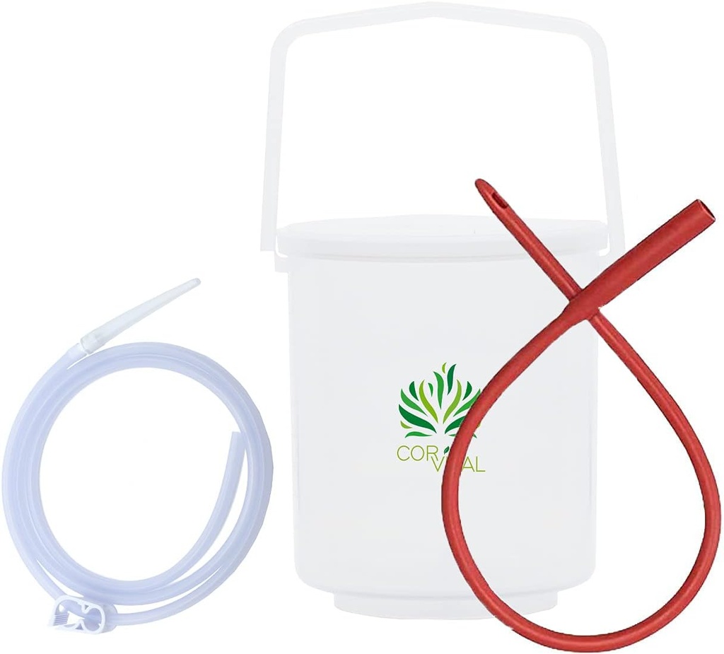 Kahve Enema Kit for Colon Cleansing - Gerson Home Enema Kit - Enema Kova Kit with Red Tube - Kolon Detox Organik Kahve Enema - Enema Kahve Koloni Temiz - Kolon Health