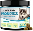 Eagou Daily Probiyotiks for Dogs - Dog Probiyotiks for Digestive Health, Gut Health Supplements with Prebiyotiks, Goat Milk, Omega 3, Vitamins, Chews for Canine Diarrhea, Stomach, Gas Relief - 120 Ct Health Supplements with Prebiyotiks, Goat Milk, Omega 3, Vitamins, Chews for Canine Diarrhea, Stomach, Gas Relief - 120 Ct Health