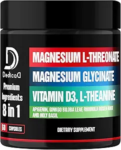 Magnezyum L-Threonate Supplement with Lions Mane & Ashwagandha Root - 1000Mg (60 Kont)