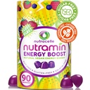 NUTRAMIN Energy Boost Vitamin Gummy - Skip The Coffee & Boost Your Energy, Caffeine-Free, Sugar-Free, Vegan, B12, Green Tea, Ashwagandha, Garcinia Cambogia, Raspberry Adaptogen - 90 ctt