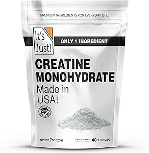 Είναι απλά! - Creatine Monohydrate Powder, Pure Creatine Powder, Made in USA, 3rd Party Lab Tested, 5g Per Serving, Scoop included, No Fillers, No Added Flavor (Άγευστη, 200g / 40 Servings)