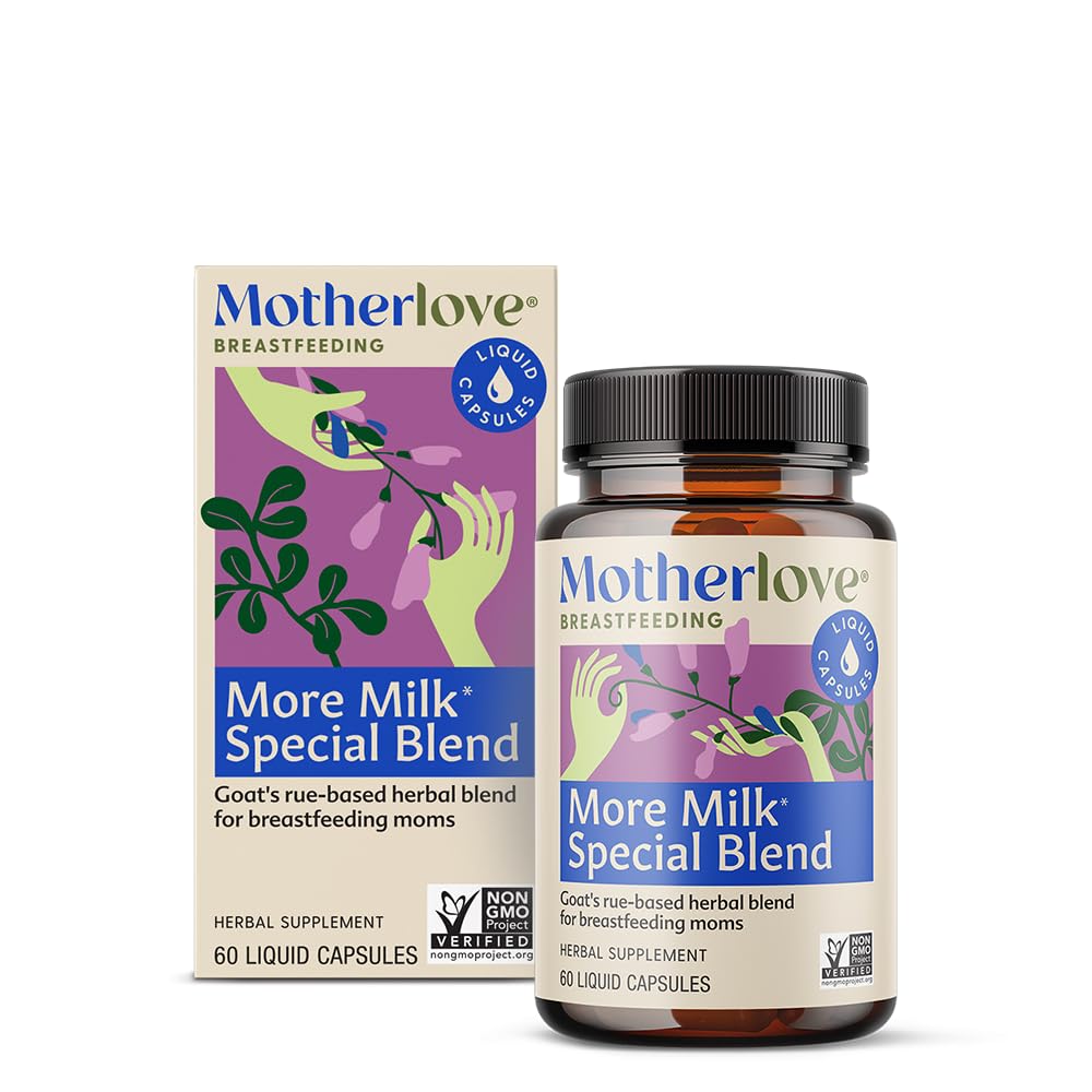 Motherlove More Milk Special Mix (60 Liquid caps) Herbal Lactation Supplement w/Goat's Rue to Build Mother Tound & Support Mother Milk Supply – Non-GMO, Organic Herbs, Vegan, Kosher, Soy-Free Herbs, Vegan, Kosher