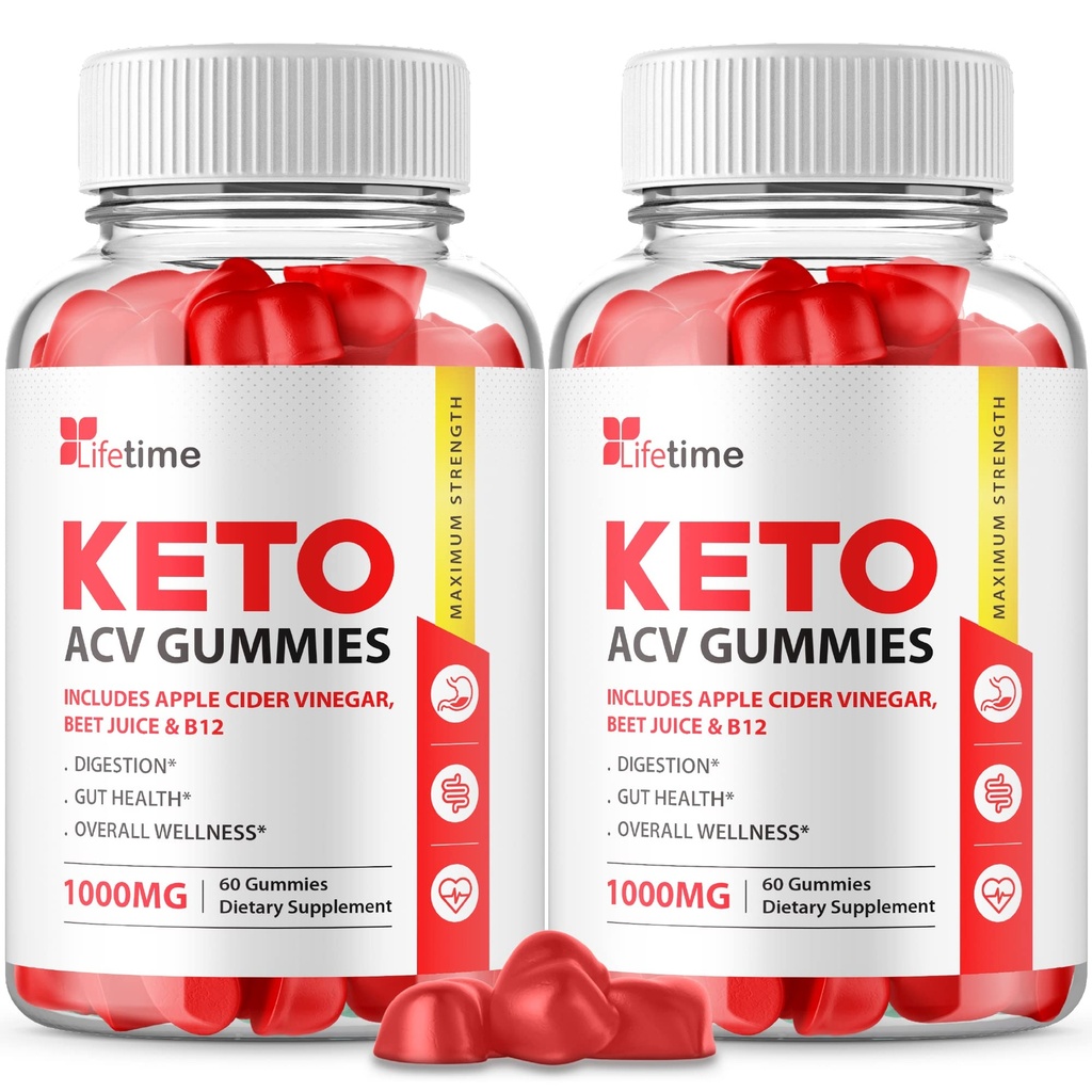 (2 Pack) Lifetime Keto Plus ACV Gummies - Resmi Formula, Vegan, GMO - Lifetime Keto Acc Gummies, Life Time Keto Vinegar, B12, Pomegranate Juice (120 Gummies)