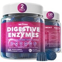 Women & Men Gummies w/ Probiyotiks, Papaya, Bromelain, Ginger - Bloating Relief & Gut Health Chewable Supplement Digest Proteins Dairy Carbs Veggies Fats, Sugar Free Vegan, 120Cts