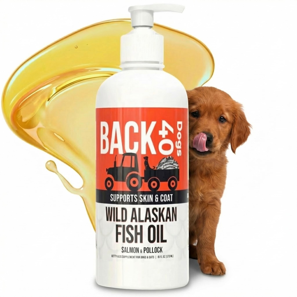 GERİ 40 Köpekler için Vahşi Alaska Balık Yağı, Köpekler ve Kediler için Cilt ve Ön Tamam, Omega-3-Rich Salmon ve Pollock Oil, EPA & DHA Dog Salmon Oil, Brain, Heart, and Commons 16 fl oz (473 ml)