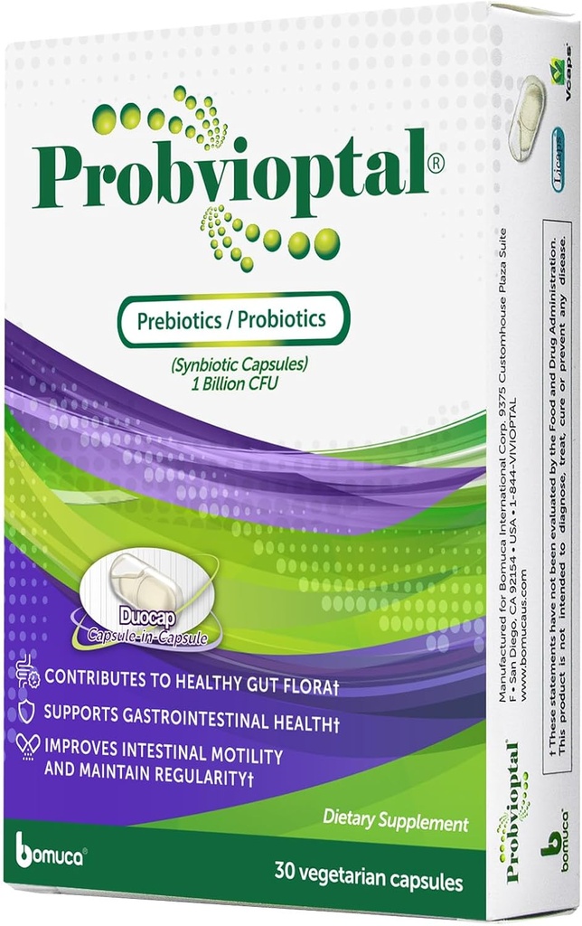 Probvioptal, 30 Capsules, Probiyotiks & Prebiyotiks, Duocap, 1 Milyar CFU, Gluten Free