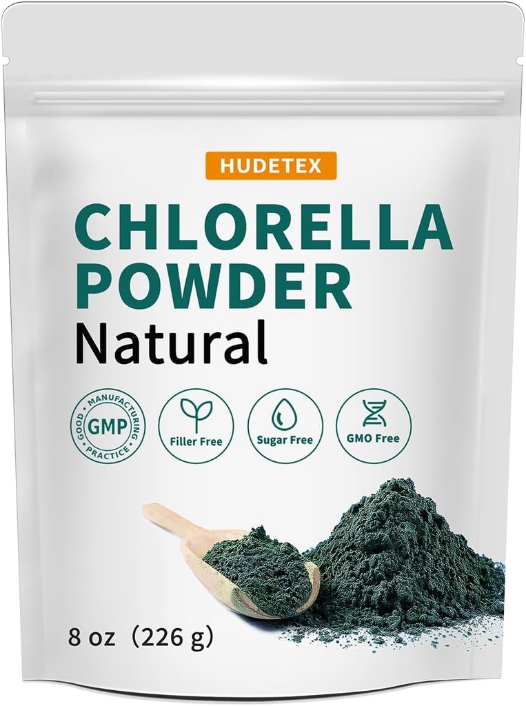 Chlorella Powder Natural-Chlorophyl Powder, Υποστηρίζει το ανοσοποιητικό σύστημα & λειτουργία του ήπατος, Διατηρήστε τη Νεότητα, Vegan, Πλούσιο σε Vegan Πρωτεΐνη και Βιταμίνες, 8 oz.
