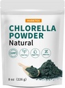 Chlorella Toz Doğal- Chlorophyll Toz, Immune System & Liver Function, Keep Youth, Vegan, Rich in Vegan protein ve Vitaminler, 8 oz.
