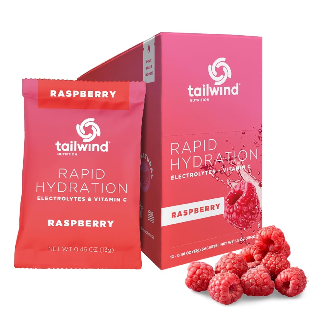Tailwind Beslenme Hızlı Hydration, Electrolyte & Hydration Toz, C & Sea Salt Egzersiz İşout Mix, Raspberry, 12 Sticks