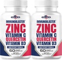 (2 Pack) ImmunoBlaster çinko Quercetin 500 mg Vitamin D ve C Antioksi Immune Support High Potency Quercetin çinko Supplement for Men and Women - Gluten, Soy, & Dairy Free - 120 Count (Twin Pack)