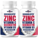(2 Pack) ImmunoBlaster çinko Quercetin 500 mg Vitamin D ve C Antioksi Immune Support High Potency Quercetin çinko Supplement for Men and Women - Gluten, Soy, & Dairy Free - 120 Count (Twin Pack)