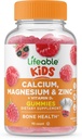 Lifeable Kidsuba Magnezyum çinko Gummies | Vitamin D3 | Çocuklar için Büyük Tastingdis Supplements | Bone Health için 20 Gummies | 90 Gummies