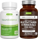Neurobalance + Multivitamin & Minerals for Men Vegan Bundle, High Absorption Zinc, Magnesium & B6 Supplement + Sustained Release Multivitamin by Igennus