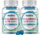 Hyaluronic Acid Gummies, Hyaluronic Acid Supplements with Vitamin C & Biotin 500006 for Skin, Saç, Nails Health, Ortaklar Kadınlar ve Erkekler için Tamamlar, Low Sugar, Vegan, Non-GMO, 60 Counts