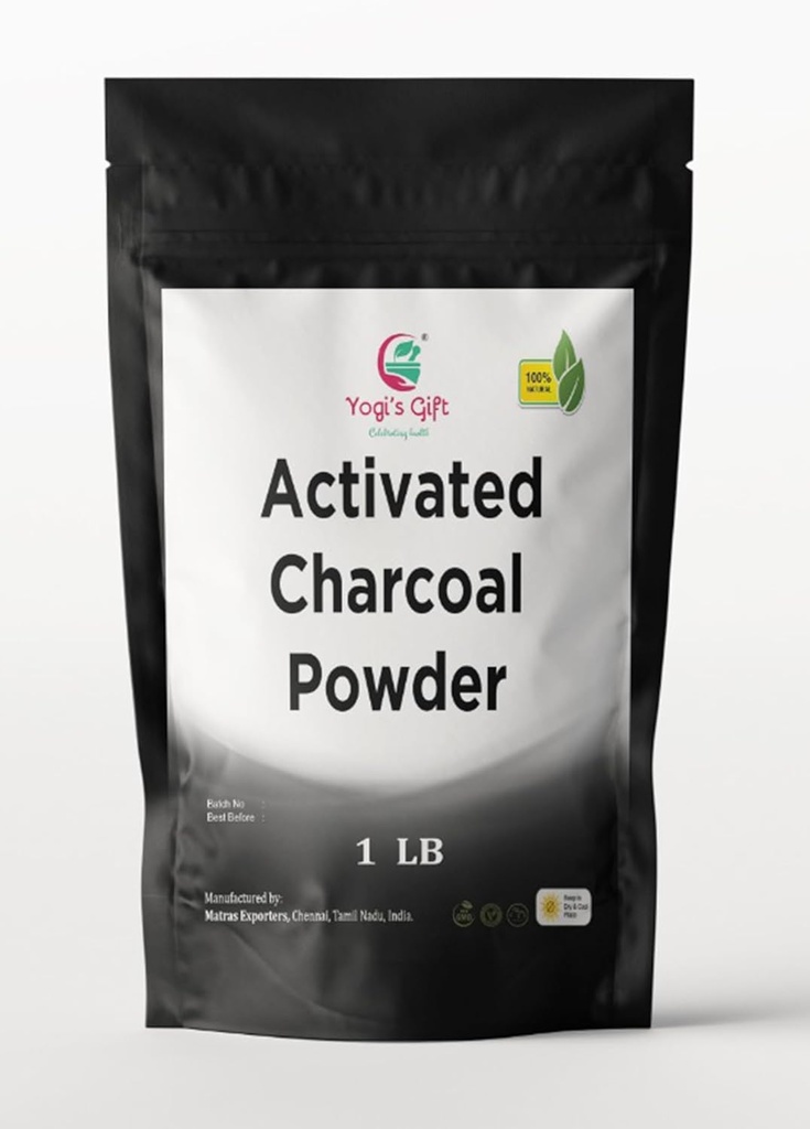 Aktif Charcoal Toz 1 LB | Yüz Scrub, Skin & Soap Making | Coconut Shells Based | By Yogi'nin Hediyesi®