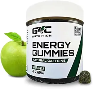 G4C Ενεργειακά Gummies, 50mg Φυσική καφεΐνη ανά Gummy, Βιολογικά Guayusa, Ενεργειακά Gummies με καφεΐνη, Ξηρή γεύση μήλου (40ct)