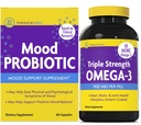 InnovixLabs Mood Probiyotik & Triple Omega Sche Mood Probiyotik (60 Capsules) Triple Strength Omega-3 Fish Oil (200 Softgel). Beyin, Ortaklar ve Immune Health *