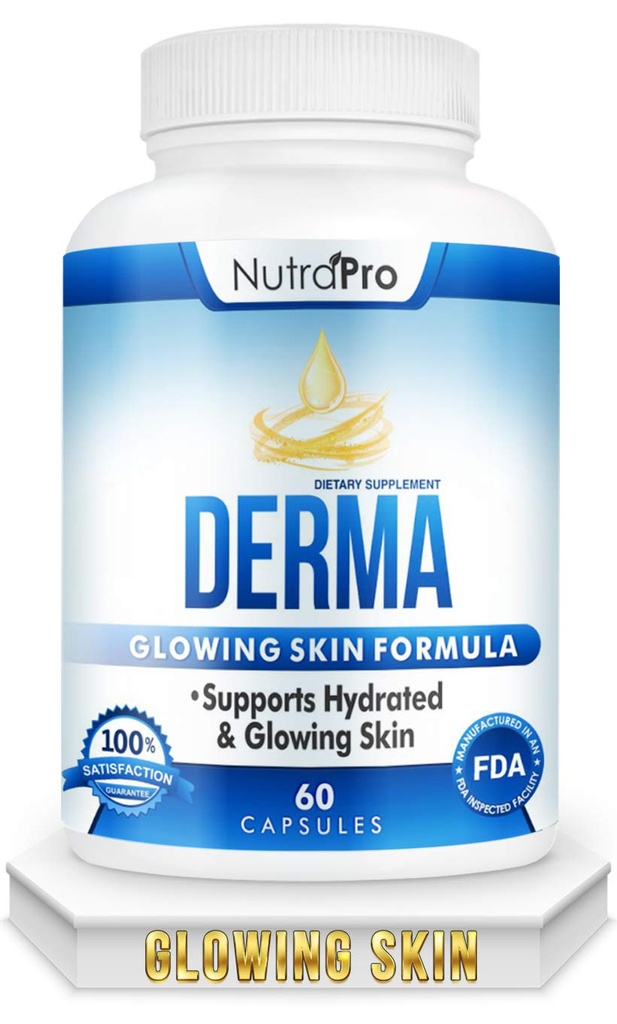 Hydrated, Glowing Skin için Dermal Tamir Kompleksi -Anti Aging Supplement with Phytoceramids & Alfa Lipoic Acid. Hızlı Sonuçlar Hydration Pills Smoothness geliştirir ve Wrinkles azaltır. 60 Sıvı Capsules