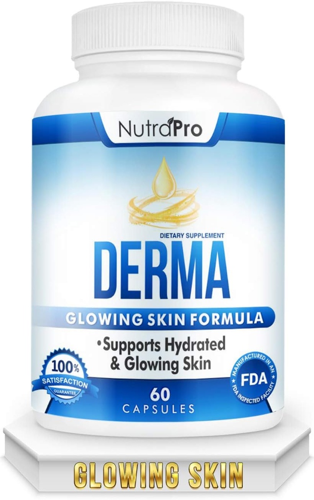 Hydrated, Glowing Skin için Dermal Tamir Kompleksi -Anti Aging Supplement with Phytoceramids & Alfa Lipoic Acid. Hızlı Sonuçlar Hydration Pills Smoothness geliştirir ve Wrinkles azaltır. 60 Sıvı Capsules