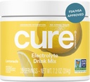 Cure Hydration | Plant-Based Electrolyte Drink Mix | Nodrew Sugar | FSA-HSA | Dehidrasyon Yardımı Tuvalet Su ile Yaptı | Non-GMO | Vegan | 28 Servisler Jar - Lemonade