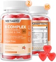 B Complex 50 Gummies, Methylated B Complex with Vitamin C,Choline & Zinc - Ενεργό μεθυλιωμένο B-Complex for Energy,Methylated Support - All B Vitamins - B1,B2,B3,B5,B6,B7,B9,B12 - Χωρίς ζάχαρη,120 Count