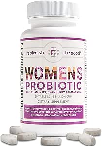 Kadınlar için Probiyotikler - D3 ile Digestive & Vaginal Sağlık Destekleri, Prebiyotikler & Cranberry - UTI & Yeast - 15x More effective Than Regular Capsules (60 Count)