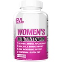 Evlution Nutrition Women's Multivitamin - Full Spectrum Vitamins & Minerals, Immune Health, C & D, Iron, çinko, Antisoxy & Bioflavonoids, Skin, Hair, Bone, Eye Health, 120 Tablet, 60 Gün