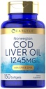 Carlyle Norveç Cod Liver Oil | EPA & DHA | 1245mg | 150 Softgels | Sıvı Capsules | Non-GMO & Gluten Free Supplement Supplement