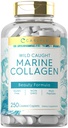 Carlyle Marine Collagen for Hair Skin and Nails | 250 Caplets | Women and Men | Tip I withuba | Non-GMO & Gluten Free