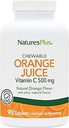 Natures Plus Orange Juice Chewable Vitamin C - 500 mg, 90 Tablet - Yüksek Potency Immune & Vascular Health Support Supplement, Antioxy - Gentle On Stomach - Vegetarian, Gluten-Free - 90 hizmet