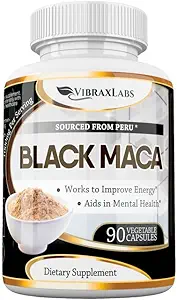 Siyah Maca Root Toz Capsules for Men & Women – 100% Wildcrafted Peruvian Gelatinized 1000 mg, Supports Health & Performance, High Potency & Abxia, Non GMO, 90 Capsules, Made in USA