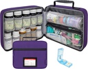 Επιλέξτε Μεγάλο Pill Bottle Organizer με Pill Cutter, Τσάντα Ιατρικής, Θήκη, Μεταφορέας για Φάρμακα, Βιταμίνες, και Ιατρικές προμήθειες με Σταθερές Τσέπες – για Αποθήκευση και Ταξίδια