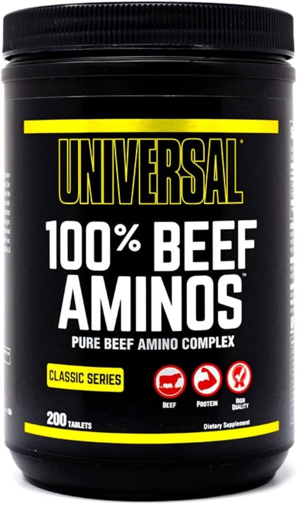 Universal 100% Beefs Tabletler | Pure BeefEnergy Kompleks | Full Spectrum EAAs, BCAAs & Cheese from Beef Protein Isolate & Pure Desiccated Argentina Beef Liver | 66 Hizmetler, 200 Tabletler