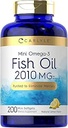 Carlyle Mini Fish Oil Softgels | 2010 mg | 200 Omega-3 Pills | EPA & DHA | Non-GMO & Gluten Free Supplement Supplement Supplement