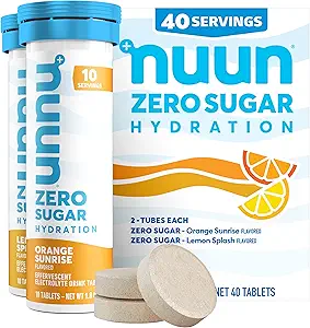 Nuun Zero Sugar Hydration Electrolyte Tablets - Νάτριο, Κάλιο, Χλωριούχο, Ασβέστιο, Μαγνήσιο, Ελαφριά & Νόστιμες Γεύσεις Φρούτων, Χωρίς Ζάχαρη, Χωρίς Γλουτένη, Vegan, Μικτή Συσκευασία Εσπεριδοειδών 4 (40 Μερίδες Σύνολο)