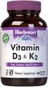 Bluebonnet Beslenme Vitamin D3 & K2, Soy-Free, Güçlü-Sağlıklı Kemikler*, Gluten-Free, Non-GMO, Süt-Free, Kosher sertifikalı, Vegetarian, 60 Sebze Kapsülleri, 60 Hizmet