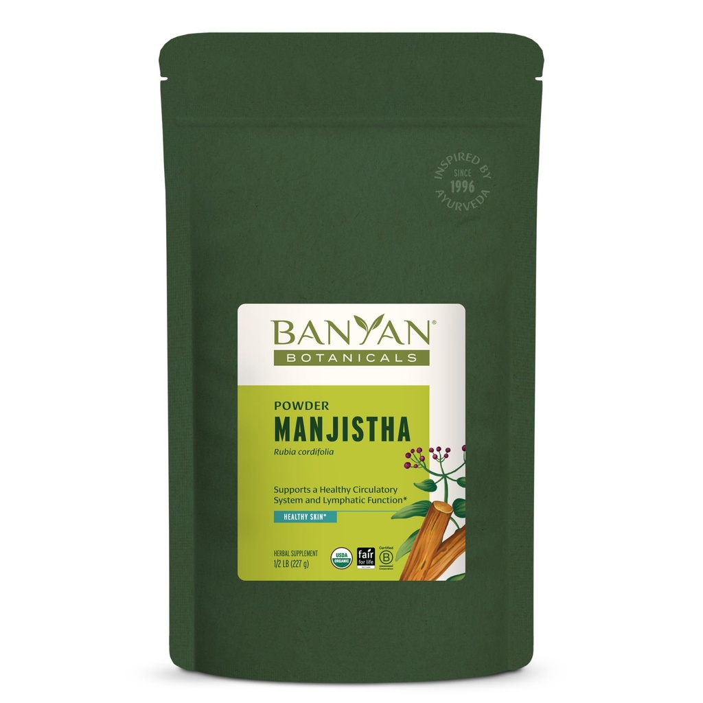 Banyan Botaniks Manjistha Toz – Organik Manjistha Supplement – Ayurvedic Blood Cleanse & Lymphatic System Support* – 1⁄2 lb. – Non-GMO Sustainable Sourced Documents for Life Fair Trade Trade Trade