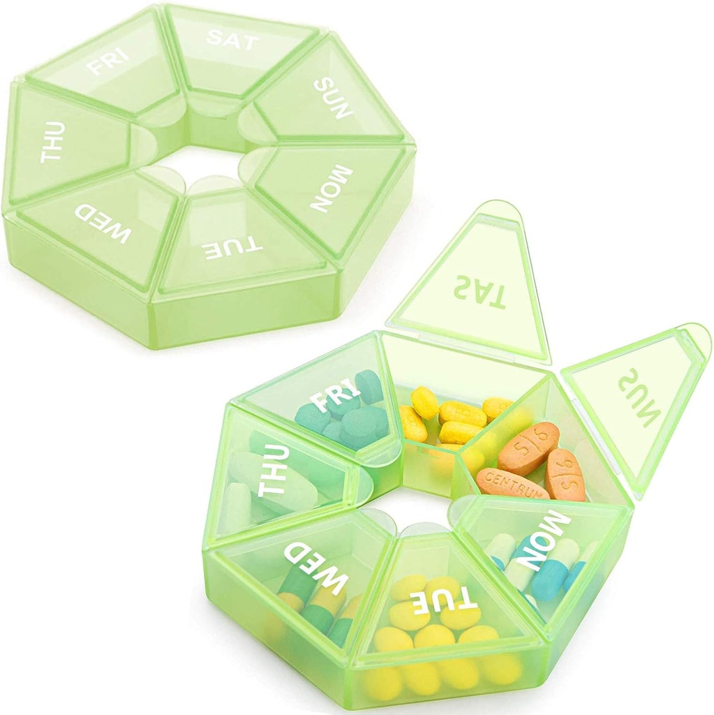 2 deploy Weekly Pill Organizer Large 7 Day Pill Box Organizer Daily Medicine Case for Vitamin Fish Oil Pills Supplements Arthritis Friendly