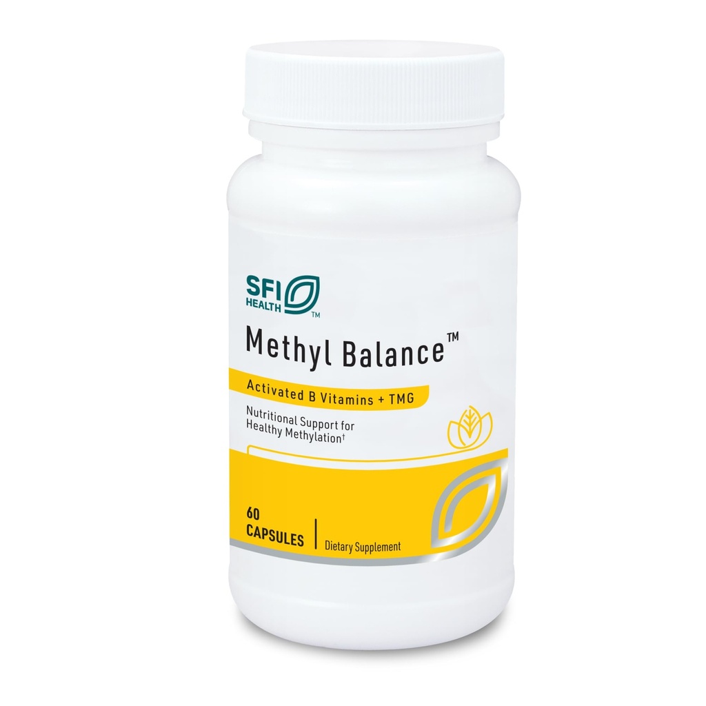 Klaire Labs SFI Health Blood Balance - Aktif Vitamin B + Trimethyglycine Supplement - Metafolin Metrik, Betaine TMG, B2, B6 & 12 - Sağlıklı Enerji Seviyelerini Destekleyin (60 Capsules)