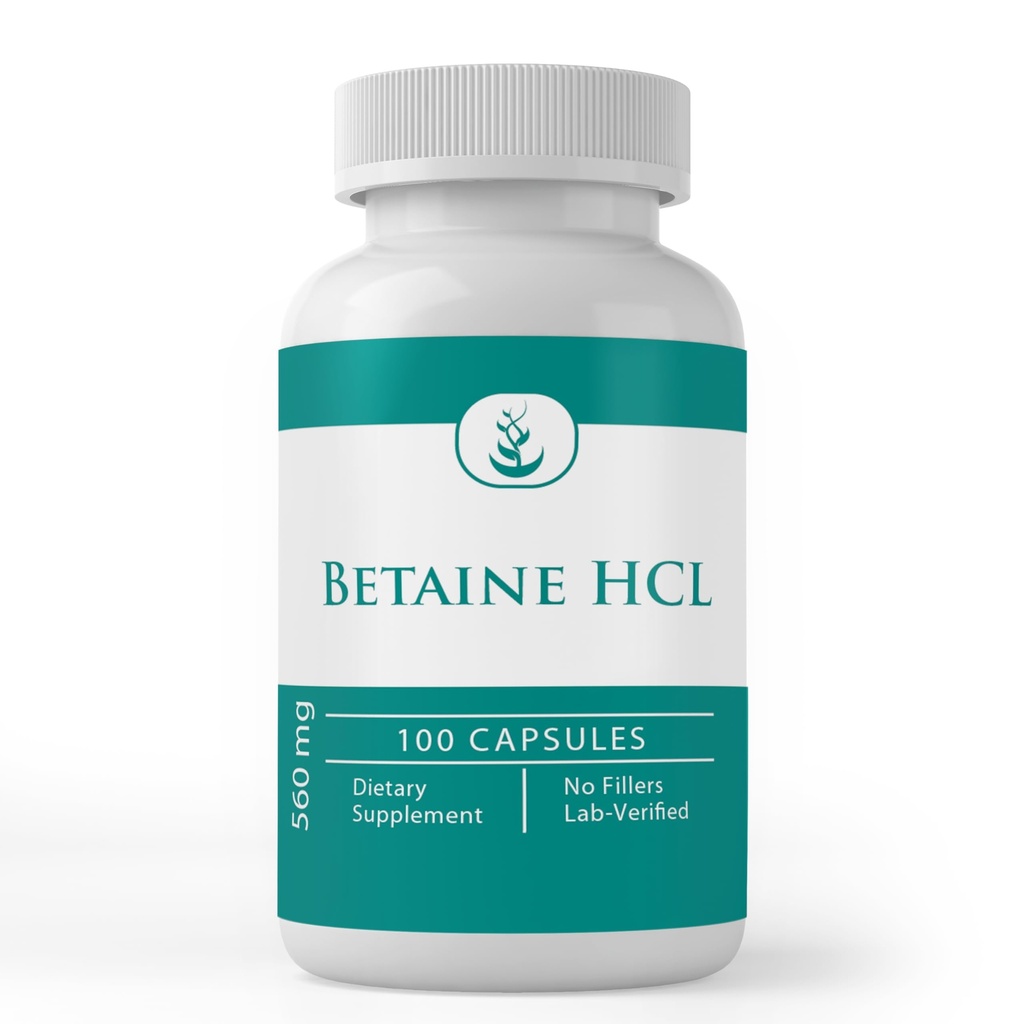 PURE ORIGINAL INGREDIENTS Betaine HCL, (100 Capsules) Her zaman Saf, Hiçbir Katkı veya İndirme, Lab TY