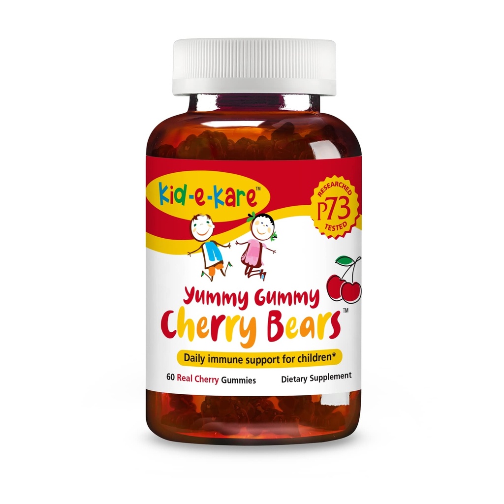 ΒΟΡΕΙΟ ΑΜΕΡΙΚΑΝΙΚΟ ΒΟΤΥΦΟ & ΦΥΤΟΚΡΑΣΙ Kid-e-kare Yummy Gummy Cherry Bears - 60 Real Cherry Gummies - Daily Immune Support for Children - with P73 Reganol & Black Seed Oil - Non-GMO - 30 Servings