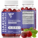 KSM-66 Ashwagandha Gummies w/Lemon Balm & Vitamin D (Max Strength 750mg per Gummy) - Herbal Vegan & Gluten Free - Χαλάρωση ηρεμίας - Υποστήριξη Στρες - Gummies for Adults Kids Women Men (60 Count)