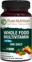 Pure Nutrition Whole Food Multivitamins for Men | 60 Tabs | One-A-Day | 100% RDA | 24 Doğal Vitaminler ve Mineraller | Tüm Doğal Bitki Temel Erkeklerin Çok Vitamini | 2 Ay Supply