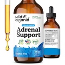 Wild & Organic Adrenal Support Drops for Pozitif Outlook - Natural Adrenal Support Supplements for Women and Men - Vegan, No Sugar & Alkol - 2-Month Supply - 4 fl ozzz